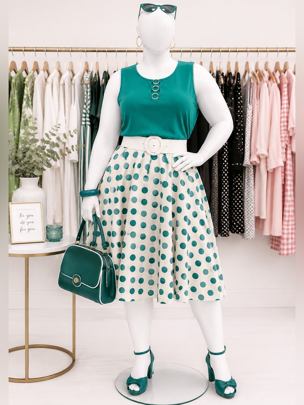 Scarlett Teal Sleeveless Tank with Triple Ring Detail